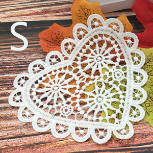 Ren bán chạy, họa tiết hoa 3D tan trong nước, chất liệu lụa sữa, họa tiết trái tim, tự làm quần áo trẻ em, ren màu be - Product Image 5