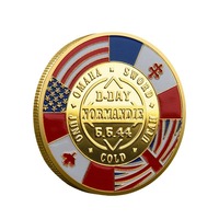 Collection de pièces commémoratives allemandes de la Seconde Guerre mondiale, modernes et traditionnelles, débarquement en Normandie 1944, feuille d'érable, 82e division, or et argent coulés