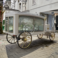 Cercueil/voiture funéraire à chevaux noir moderne, carrosse funéraire noir à chevaux George Antique Glass Coach
