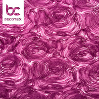 Tissu de dentelle de haute couture en tulle brodé floral 3D 100% polyester 2026