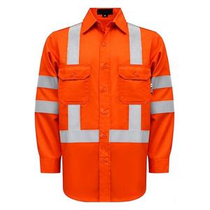 Prenda de Alta Visibilidad para Soldadores y Montadores, 6.5OZ, con Cinta Reflectante, Resistente al Fuego, Camisas de Alta Visibilidad - Product Image 1