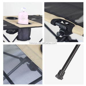 โต๊ะพับอลูมิเนียมอัลลอยด์อเนกประสงค์พร้อมที่วางแก้วคู่<span class=keywords><strong>พื้น</strong></span>ผิวผ้าสำหรับตั้งแคมป์กลางแจ้งปิคนิคบาร์บีคิวตกปลา - Product Image 6