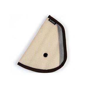 Ajustador de cinturón de seguridad para niños, fijador triangular, material de malla beige, almohadilla para el hombro para asientos de coche para bebés - Product Image 1
