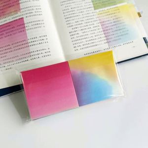 Gradient Rainbow Self-Adhesive <b>Memo</b> <b>Pads</b> 50 Pages Translucent Shiny Colorful Notepad for Learning Office Use-Beautiful <b>Memos</b> - Product Image 4