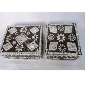 Boîte à bijoux marron argent, artisanat indien, nouvelle collection - Product Image 2