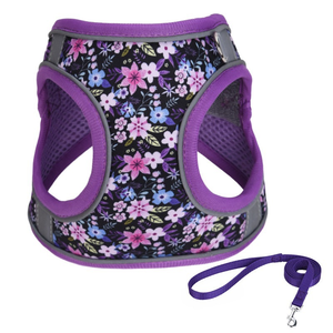 Custom Personalized Breathable Simple Solid Leather Fashion No Choke Dog <b>Cat</b> Harness Safety Walking Reflective Step Cute Pet - Product Image 2