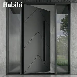 Porte d'entrée moderne en aluminium, avec noeud en forme de flèche noire, produit de grande taille, pour l'entrée à l'extérieur de la maison, 48 pouces