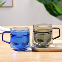 Verres à double paroi de 12 oz, 350 ml, 500 ml, verres à boire en verre, tasses à café, mugs à latte, mugs à café en verre transparent pour boissons chaudes