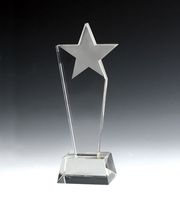 Trofeo de cristal al por mayor, trofeo de cristal personalizado con forma de estrella, trofeo de cristal