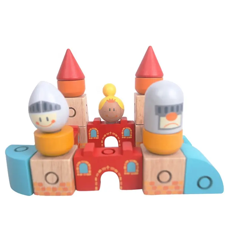 Heißer Verkauf Kinder Gebäude Holz Blöcke Schloss Spielzeug