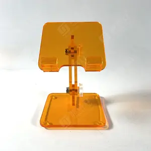 Supporto del telefono dell'esposizione del telefono cellulare acrilico di progettazione unica di colore arancione su ordinazione del produttore per il Desktop