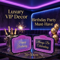 Kit de Décoration de Table VIP de Luxe pour Boîte de Nuit, Panneau LED Prénom et Ballons pour Fêtes, Anniversaires et Noël