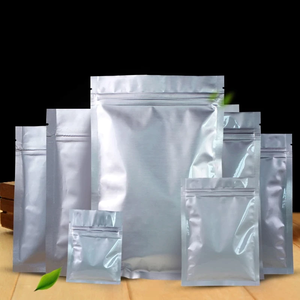 Riutilizzabile richiudibile chiusura lampo chiusura lampo sigillo conservazione degli alimenti Stand Up Pouch argento vuoto foglio di alluminio 5 galloni sacchetti di Mylar con etichette - Product Image 6