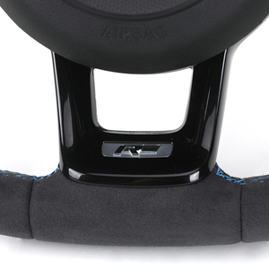 Volant en cuir Alcantara semi-perforé R Line pour VW Volkswagen <span class=keywords><strong>Golf</strong></span> 5 6 7 R MK5 MK6 MK7 Jetta Polo Passat CC B6 B7 - Product Image 5