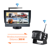 Caméra de recul sans fil WiFi 2,4G pour camion - Moniteur 10 pouces 4 canaux 720P IP68 étanche 100-200m Système de recul sans fil pour remorque