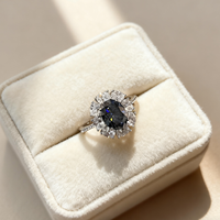 Bague de fiançailles en argent sterling 925 de luxe à sept couleurs pour femmes, tournesol, 2 carats, 2 carats, moissanite rose bleu VVS1