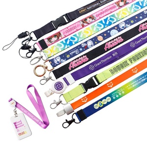 Porte-badge pour carte d'identité personnalisée avec logo imprimé Cordon de cou en polyester sérigraphié à sublimation - Product Image 1
