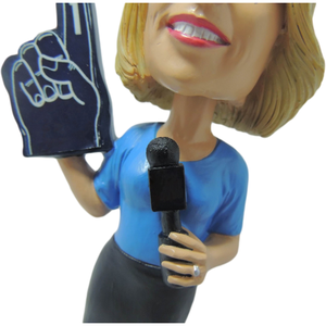 Custom journalist <span class=keywords><strong>statue</strong></span> for sale colors painted 7'' tall female sculpture home decoration resin reporter bobblehead doll - Product Image 6