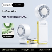 Ventilateur portable pliable AntarcChill 3000mAh, mini ventilateur turbo rechargeable par USB pour les voyages, le refroidissement en extérieur, ventilateur électrique