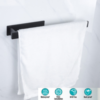 Matériel de salle de bain noir porte-serviettes brossé porte-papier hygiénique porte-serviettes crochet ensemble d'accessoires de salle de bain