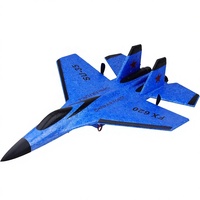 Avion de chasse RC de simulation SU35 à 2 canaux 2,4 GHz FX620 avec lumières nocturnes, facile à piloter, petit avion télécommandé RTF