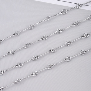 Chaîne de collier marin en acier inoxydable vintage <span class=keywords><strong>à</strong></span> coupe <span class=keywords><strong>diamant</strong></span> plate, capuchons de perles pour la fabrication de bijoux, bracelet, cheville, accessoire en vrac - Product Image 2