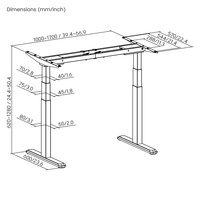 Cadre de table de bureau ergonomique réglable en hauteur avec commande de mémoire, double moteur électrique, pour position assise ou debout