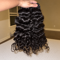 Lots de Cheveux Naturels Ondulés, Cheveux Humains Bruts à Cuticules Intactes, Tissage de Cheveux Noir Naturel, Fournisseur en Gros
