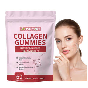 Gomitas de Colágeno con Biotina y Vitamina, Sabor Fresa, Marca Privada, Halal, para Cabello, Piel y Uñas, Venta al por Mayor de Ausreson OEM - Product Image 1