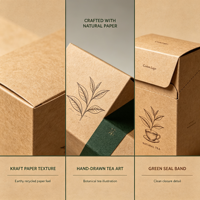 Boîte pliante en papier kraft personnalisée pour l'emballage de feuilles de thé et de sachets de thé