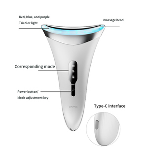 Masseur électrique portatif de levage de visage et de cou dissolvant de rides masseur de visage vibrant sculptant le dispositif - Product Image 6