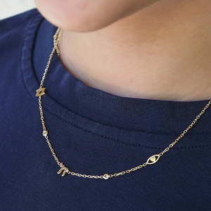 Collier avec pendentif en hébreu, acier inoxydable 316L, imperméable, hypoallergénique, pendentif Alef <span class=keywords><strong>Bet</strong></span> - Product Image 2