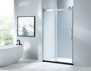 KMRY豪华设计定制尺寸淋浴房门浴室无框淋浴滑动门
