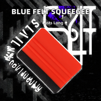 Racloir en feutre de vinyle bleu avec logo personnalisé Outil d'emballage de film à couleur changeante et à positionnement flexible du corps