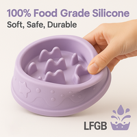 Gamelle pour chien en silicone de qualité alimentaire, automatique, élégante, à alimentation lente, anti-étouffement, antidérapante, avec design labyrinthe interactif pour une alimentation saine