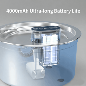 Fontanella <span class=keywords><strong>per</strong></span> <span class=keywords><strong>Gatti</strong></span> 2.6L Ultra-silenziosa, Alimentazione <span class=keywords><strong>a</strong></span> <span class=keywords><strong>Batteria</strong></span>/Carica, <span class=keywords><strong>Abbeveratoio</strong></span> Semi-automatico, Facile da Pulire, Portatile <span class=keywords><strong>per</strong></span> Uso Interno - Product Image 3