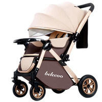 Poussette bébé pliable légère en métal avec pare-soleil, double sens, amortissement des chocs, pour enfants