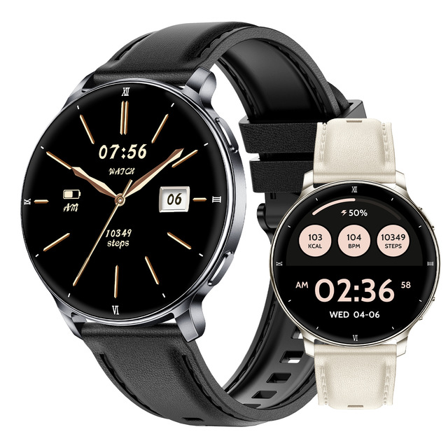 New HT39 Ultra-thin Smartwatch Touchscreen for Calling AMOLED Screen Heart Rate Blood Pressure Monitoring AI Voice Assistant