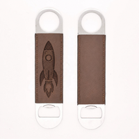 Ouvre-bouteille long en PU gravé au laser personnalisé, double face, durable, pour utilisation en restaurant et en cuisine