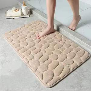 <span class=keywords><strong>Tapis</strong></span> <span class=keywords><strong>de</strong></span> <span class=keywords><strong>bain</strong></span> 3 pièces FMT extra large en flanelle écologique antidérapant avec mousse à mémoire <span class=keywords><strong>de</strong></span> forme et PVC, design uni, fabriqué à la machine pour enfants, lavable - Product Image 4