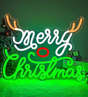 Lettres néon LED Joyeux Noël IP65 en acrylique, intensité réglable, à fixer au mur pour la décoration intérieure et les fêtes transfrontalières