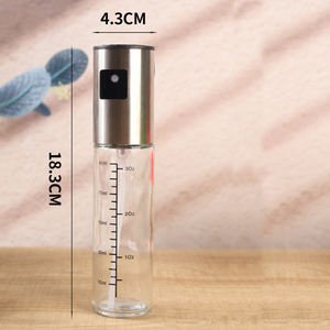 Cucina cucina 100ml <span class=keywords><strong>vetro</strong></span> senz'aria <span class=keywords><strong>in</strong></span> acciaio inox olio d'oliva pentola pompa Dispenser bottiglia nebulizzatore spruzzatore per olio - Product Image 4