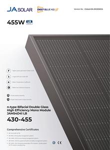 Panneaux solaires JA Solar Deep Blue 4.0 N-type 580W bifaciaux double vitrage à prix abordable – Panneaux photovoltaïques 555W, 560W, 570W, 580W à vendre - Product Image 2