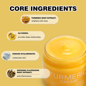 Etiqueta privada Cuidado DE LA PIEL Hidratante Blanqueamiento <span class=keywords><strong>Crema</strong></span> <span class=keywords><strong>facial</strong></span> Eliminación de manchas oscuras Iluminador <span class=keywords><strong>Crema</strong></span> <span class=keywords><strong>facial</strong></span> de cúrcuma - Product Image 5