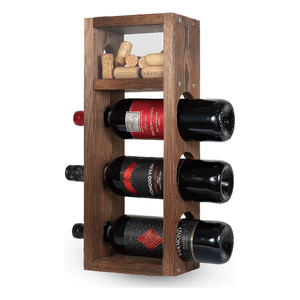 Casier à vin vertical en bois de <span class=keywords><strong>cuisine</strong></span> avec rangement en liège pour support de rangement et étagère de comptoir à la maison - Product Image 1