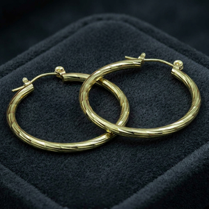 Pendientes de Aro de Oro Laminado de 14K, 18K, 24K al por Mayor, Pendientes de Aro Chapados en Oro, Pendientes de Aro Clásicos, Pendientes de Aro Personalizados. - Product Image 5