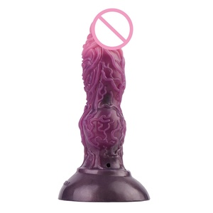 Fantasy Werewolf-Themed Inflatable <b>Dildo</b> with Muscular Texture, Dark Purple Silicone, Inspired by Furry Sci-Fi Warrior - Product Image 2