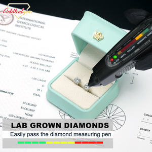 ต่างหูเพชรทรง Asscher แบบคลาสสิก ทองคำขาว 9K ชุบทองคำขาว ประดับเพชรเพาะเลี้ยง ได้รับการรับรองจาก IGI เหมาะสำหรับงานแต่งงานและเป็นของขวัญสำหรับงานปาร์ตี้ - Product Image 5