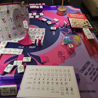 Ensemble de tuiles de mahjong américain personnalisé à 2 couches, style Champagne Martin Disco Ball Cocktail