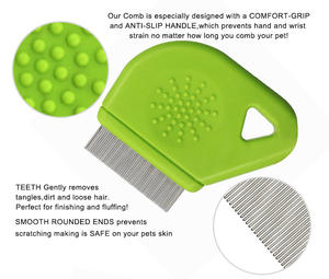 Peine de Acero Inoxidable para Mascotas, Perros y Gatos, para Eliminar Piojos, Liendres, Garrapatas y Pulgas, Limpieza Facial - Product Image 2